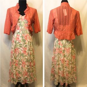 NWT Connected Apparel Floral 2 Piece Dress - 10